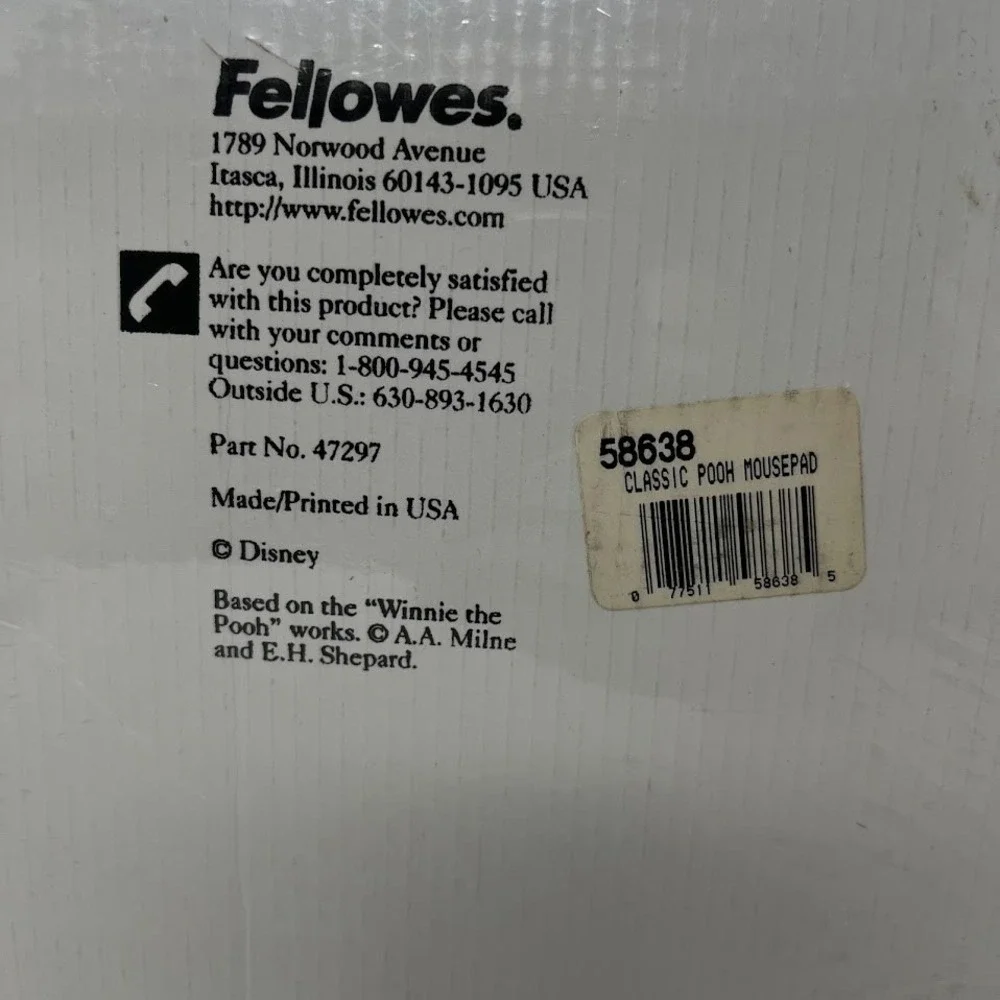 Vintage Winnie the Pooh Mouse Pad – Fellowes – Disney – New Sealed – Made in USA